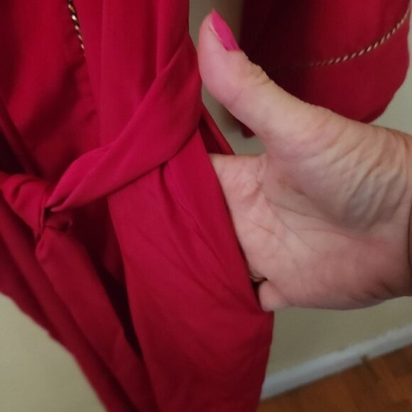 Natori ll Vintage Red Crested Robe Size S - Picture 6 of 7